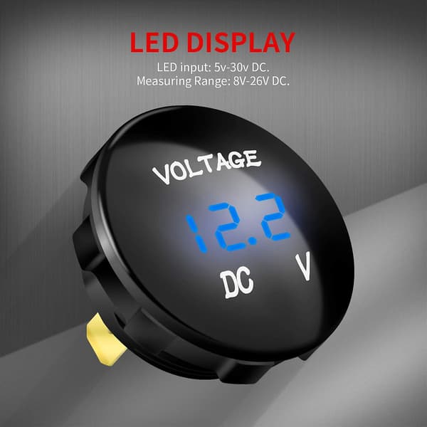 DC 12V 24V Display Bil Voltmeter