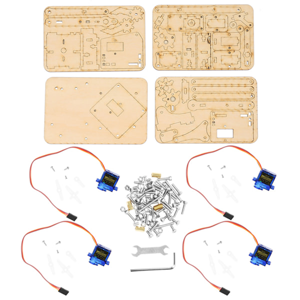 4 DOF Trä Robot Mekanisk Arm sg90 Servo för Arduino Raspberry Pi SNAM1500