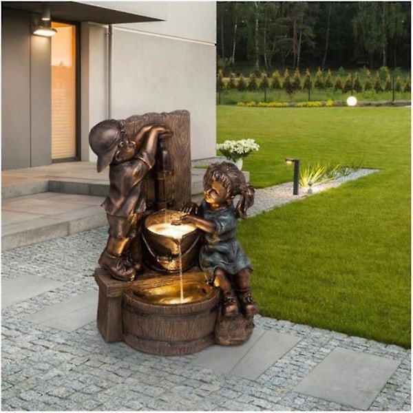 Innendørs/Utendørs Fontenestatue i Resin, Hageskulptur, Kunstdekorasjon for Gårdsplass[qb] P3