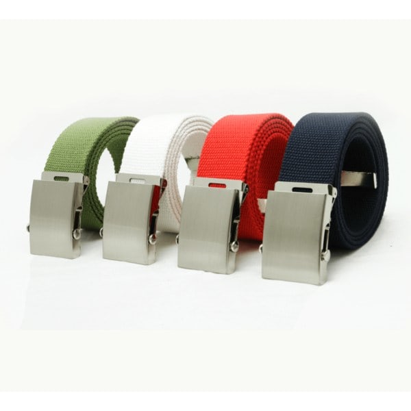 Textile belt in beige, olive green, black, white or navy Black Black