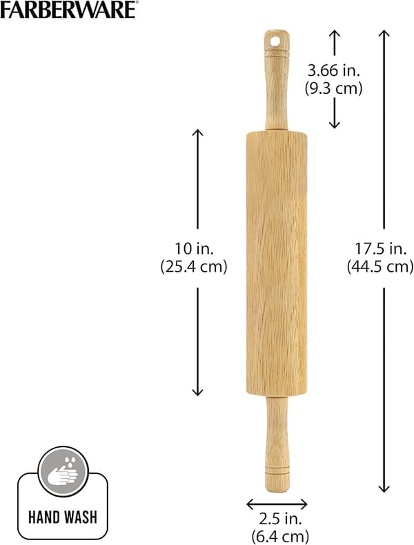 Farberware Classic Trærullestok, 17,75 tommer, Natur