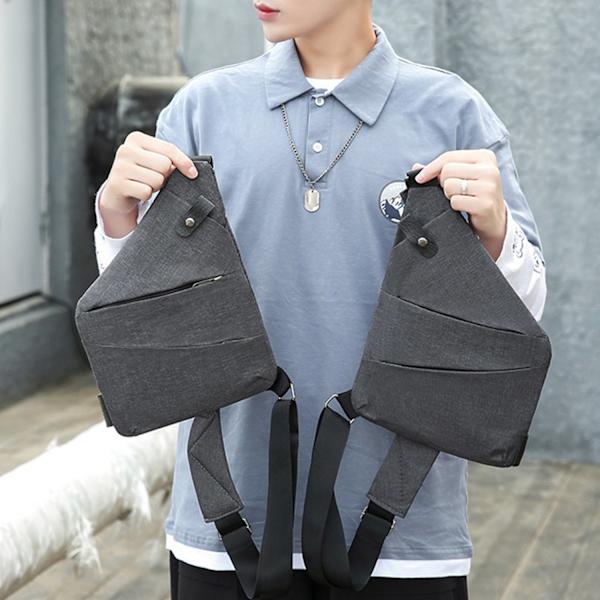 Liten axelväska plånbok stöldskydd axelväska män kvinnor crossbody väska grå - Perfekt grå grey Right Side
