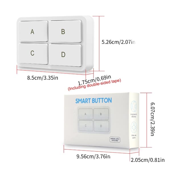 4-vägs scenkontrollknapp för ZigBee scenväggsbrytare för Tuya Home