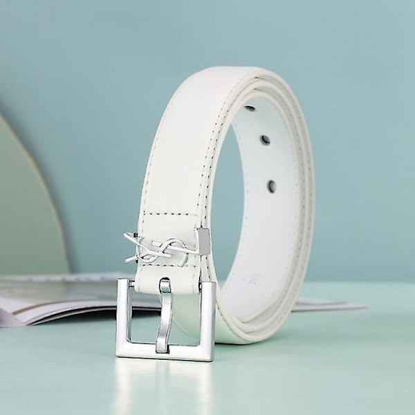 Läderbälte med slät spänne för kvinnor, mångsidigt avslappnat bälte för kvinnor, enkelt och elegant dambälte - perfekt 100cm