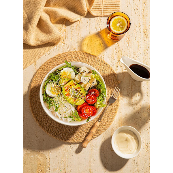 Serveringsskålar Set om 4, för Sallad | Soppa | Snacks | Pasta - Mikrovågsugn, Diskmaskin och Ugnssäker - Vit
