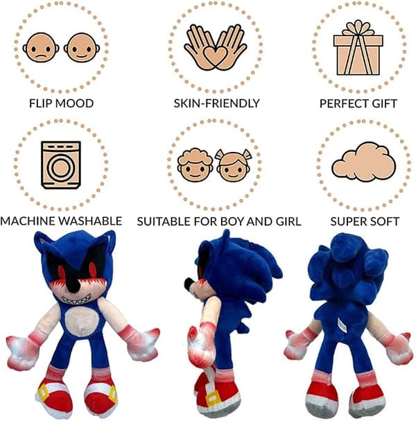 10,62 tuuman Sonic Exe pehmolelu, paha Sonic-pehmoeläinlahja (BT)