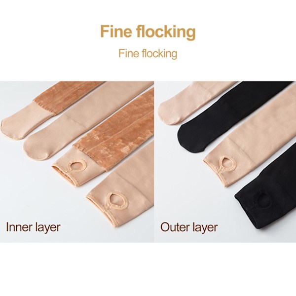 1/2 Mode Kvinders Fleeceforet Strømpebukser Termiske Strømpebukser Yderbeklædning Hudfarve 200g Med fødder Skin Color 200g With feet 1 Pc