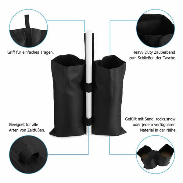 4-pack vattentäta och vindtäta viktade sandsäckar, starka (qb)