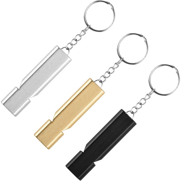 3PCS Survival Whistle med nyckelring, Emergency Whistle, Domarvisselpipa, High Decibel Aluminium Signal Whistle för räddning, resor, sport, djurträning, camping