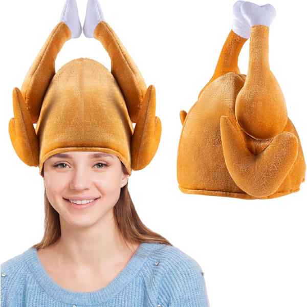 2 stk. Thanksgiving Stegte Tyrkehuer, Halloween Nyhedshuer til Børn Kvinder & Mænd, Thanksgiving Party Favor Forbrugsvarer, Thanksgiving Kostume