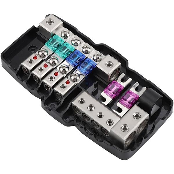 Sikringsholder for bladsikringer, sikringsboks, bilstereo ANL-sikringholder fordelingsblokk