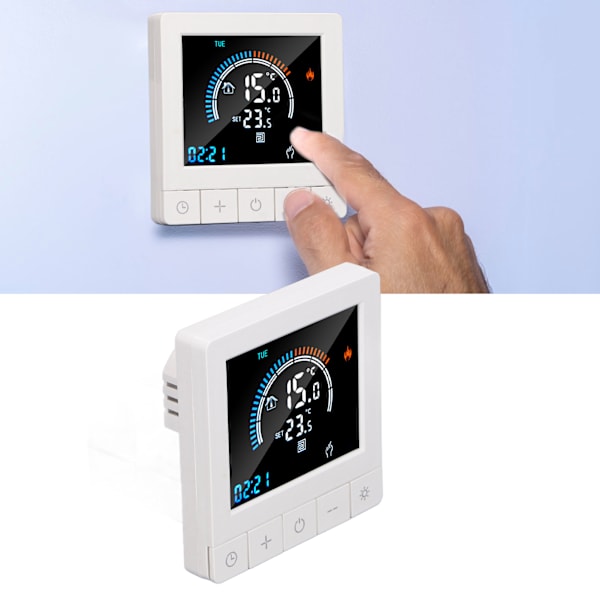 Programmerbar smart termostat elektrisk uppvärmning smart termostat digital LCD-display temperaturregulator för hem hotell AC 90V-240V 16A gemensam