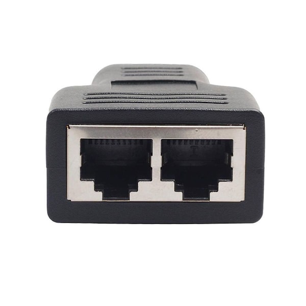 RJ45 Splitter Adapter 1 til 2 porte Hun til Hun Internet Extender Netværk