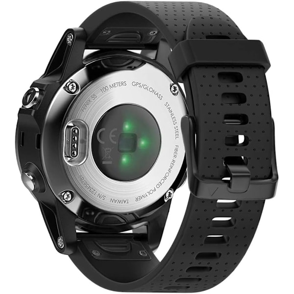 Ranneke Garmin Fenix​​​​​​5s / Fenix​​​​5s Plus / Fenix​​​​6s / Fenix​​​​6s Pro:lle, 20 mm leveys, Quick-Fit silikoninen ranneke, useita värejä (musta)