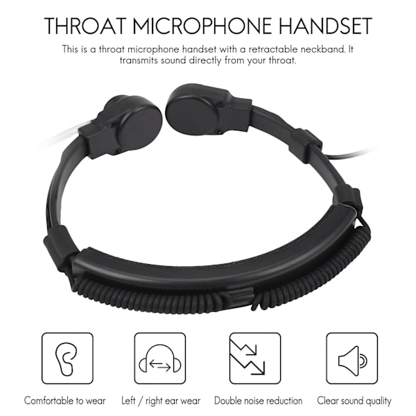 2,5 mm halsmikrofon headset mikrofon Ptt til walkie talkie radio Tlkr T5 T80 T60 T6 T8 Talk