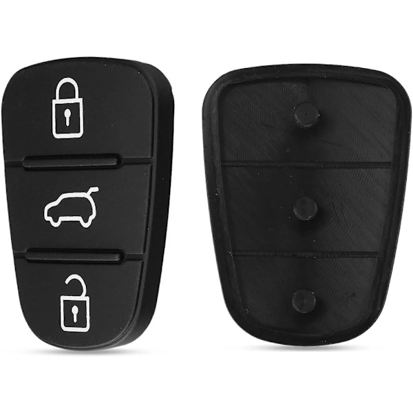 Pakke Nøgleetui Nøglering Pad Gummi Udskiftning 3 Knapper Til Hyundai IX35 I30 Accent Kia K2 K5 Rio, Bilnøgleetui Autodele