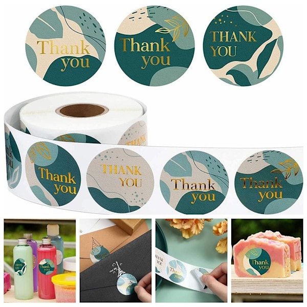 500/1000 stk Takk-klistremerker Konvoluttforseglingsetiketter 2,5 cm 1000 pcs 2.5cm1000pcs