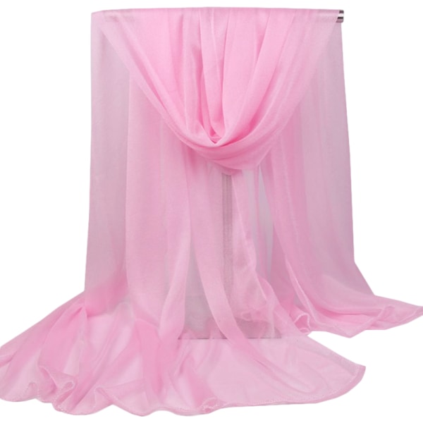 Kvinners ensfarget poncho i ensfarget silkesjal rosa pink 165*85cm