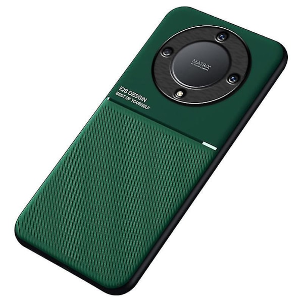 Linjer Präglat Slim Case För Honor Magic 5 Lite 5g /honor X9a 5g Telefonfodral Pu Läder TPU-fodral Gratis Frakt Green