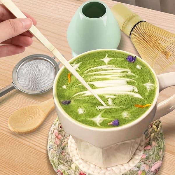 5-delars matcha-set, matcha visp, matcha te-set, perfekt present för matcha-älskare.{bt)