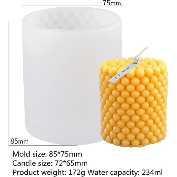 Stearinlysform, 3d cylindriske forme, geometrisk moderne form, stearinlysfabrikationsforme, DIY-form, forme til di