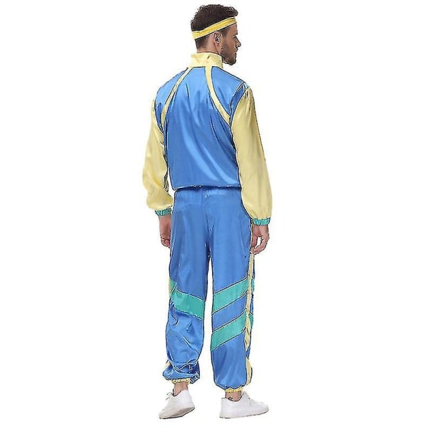 80'er/90'er Retro Tracksuit, Shell Suit Festkjole Kostume -b Mænd But M