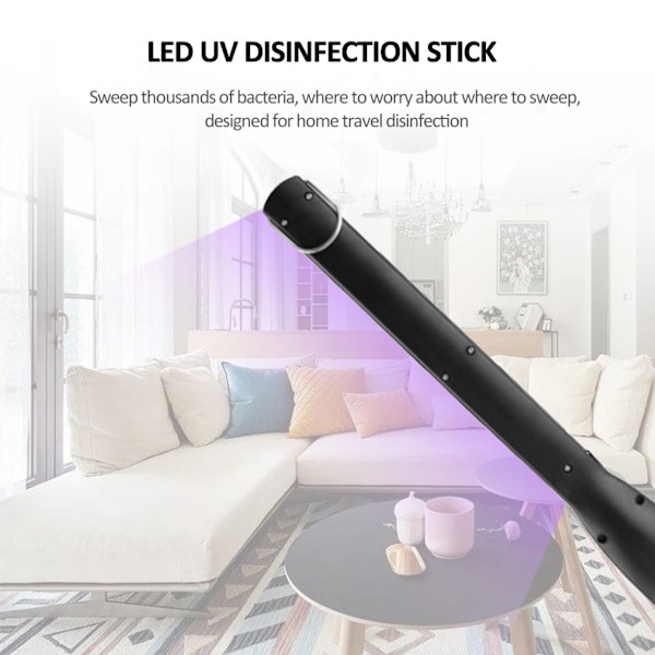 UVC Desinfeksjonslys Bærbar UV Germicid Lampe Oppladbar Håndholdt Steriliseringsdesinfeksjonslampe Germicid Stav[qb]