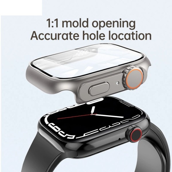 44 mm klockskärmskydd hårt PC-fodral med härdat glas tillbehör