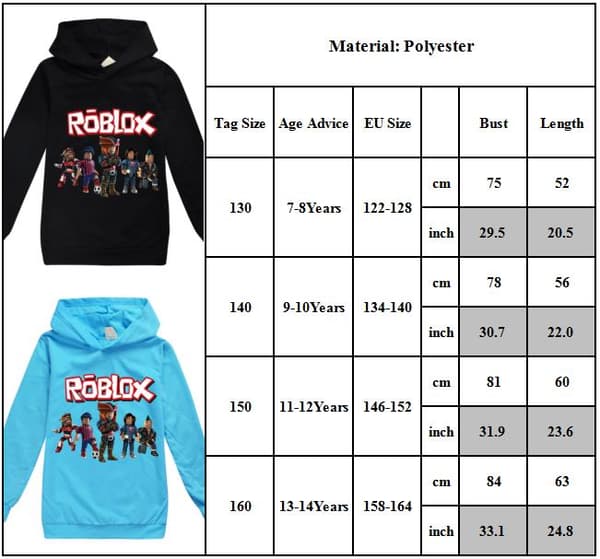 ROBLOX 3D-printad barnhoodie, långärmad, svart black 150cm