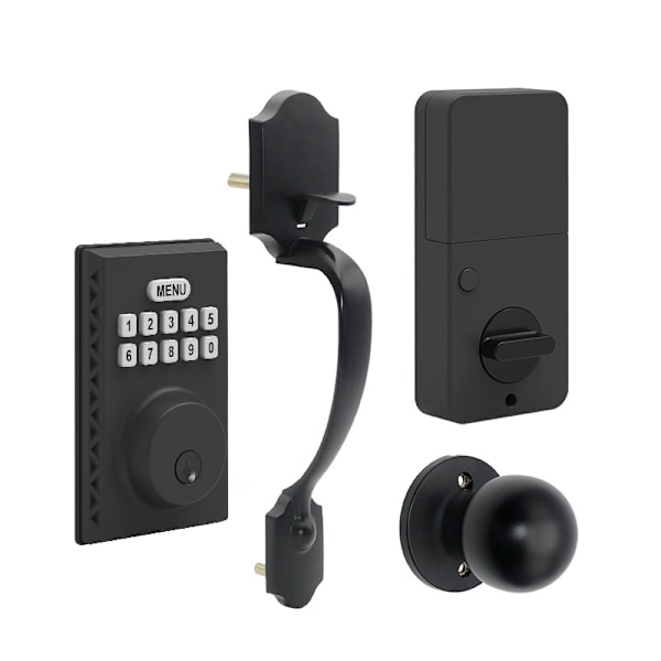 Nøglefri dør lås med tastatur - Smart dødbolt lås til hoveddør med 1 nøgle - Automatisk lås - Nem installation - Satin nikkel