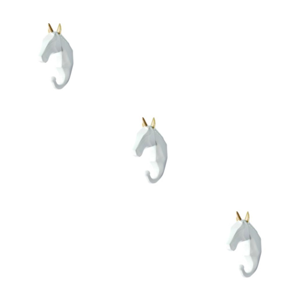 1/2/3/5 Robust og holdbar dyrehoved nøglekrog til enkel hvidguld (hest) White gold (horse) 3 Sets