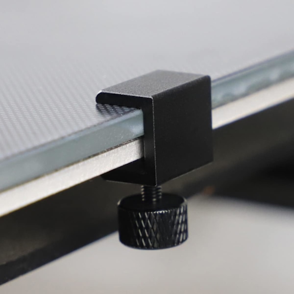 4 stk. justerbare 3D-printer glasclips til End 3 Pro