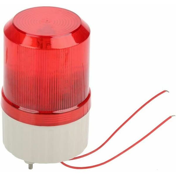 Roterende advarselslampe med LED-blitz 220V 2A Rød Nødsystem (8 8 15cm)