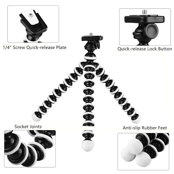 Octopus Flexibel Tripod Kamera + Action Kamera Fäste, Live Sändning Selfie Tripod