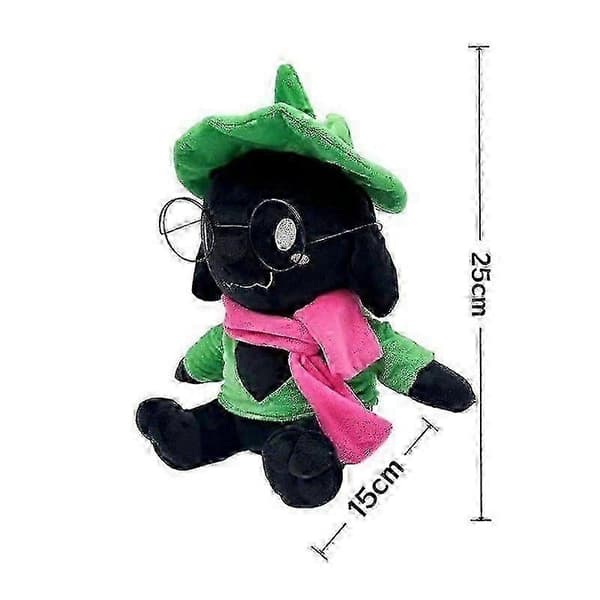 Deltarune Ralsei Plys uden hat Grøn pels Briller Tørklæde Mode Plyslegetøj A