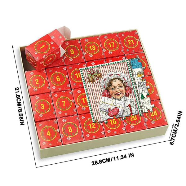 Julkalenderpussel DIY Barnleksaker Julnedräkning Blind Box DIY Utbildningsleksaker 1000 bitar