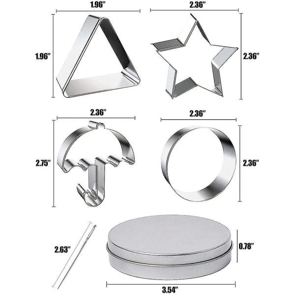 24 stk. Squid Cookie Cutter Game Set, med dåse og nål [XC]