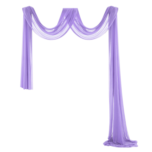Stilfuld Vindue Sjal Valance Blød Lys Vindue Gardin Hjem Soveværelse Indretning Mørk Lilla Dark Purple 1.4*5.5M