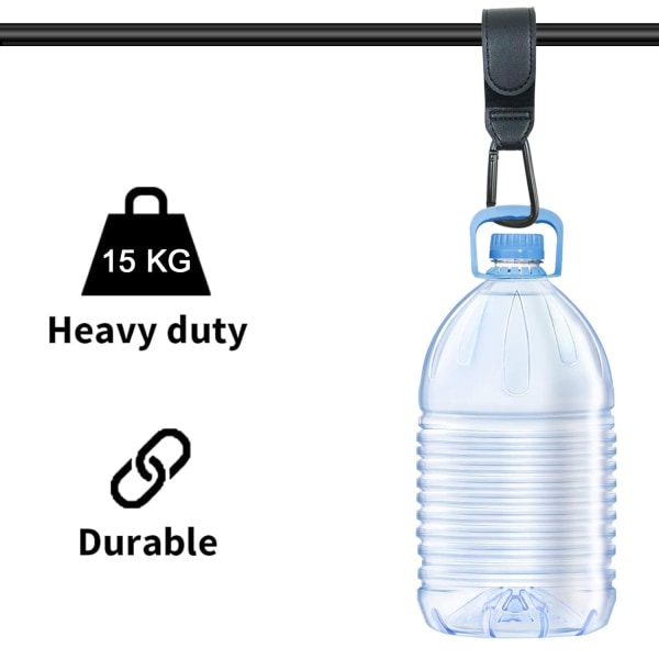 PCS Buggy Clips, PU Läder Barnvagnsklämmor för Väskor, Barnvagnstillbehör med Robust Karabinhake, Barnvagnsväskeklämmor