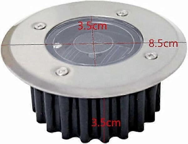 LED Solcelle Bakkelampe 10-pakning, IP65 Vanntett (Kald Hvit, Rund)
