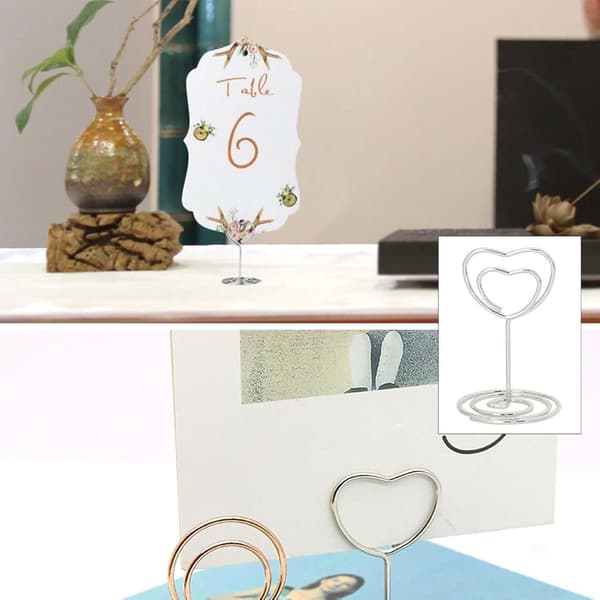 45 mm hjerteformede memoklips - 20-pak metal noteholdere til bryllupper{hw} Rose guld
