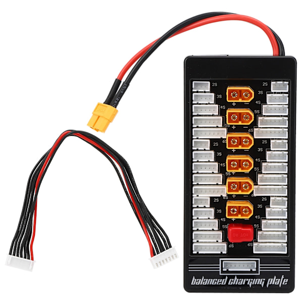 2S-6S XT60-kontakt parallell ladeplate RC-batteriladeplate Para-plate svart