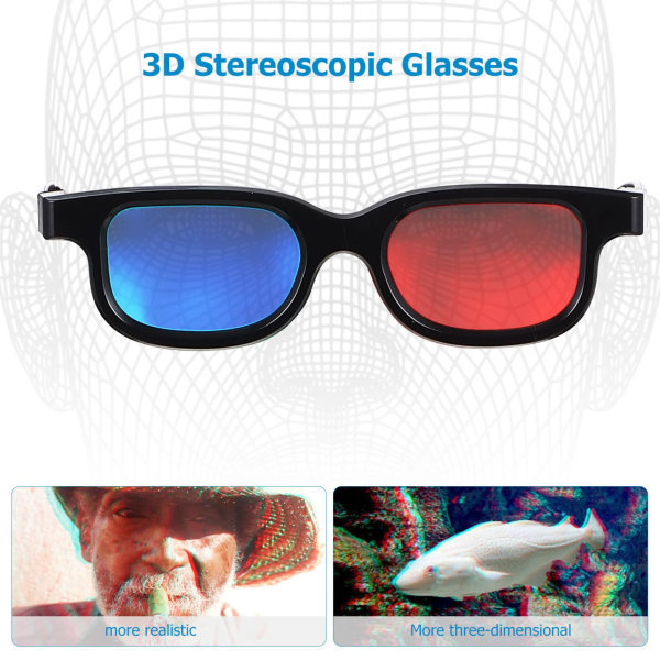10 st 3D-glasögon röd blå 3D-glasögon platta 3D-glasögon visningsglasögon enkel stil 3D-glasögon för 3D-filmer spel