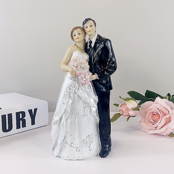 Bryllup Brudgom Harpiks Ornament Statue Kake Topper Bryllupsdekorasjon Sta style 3