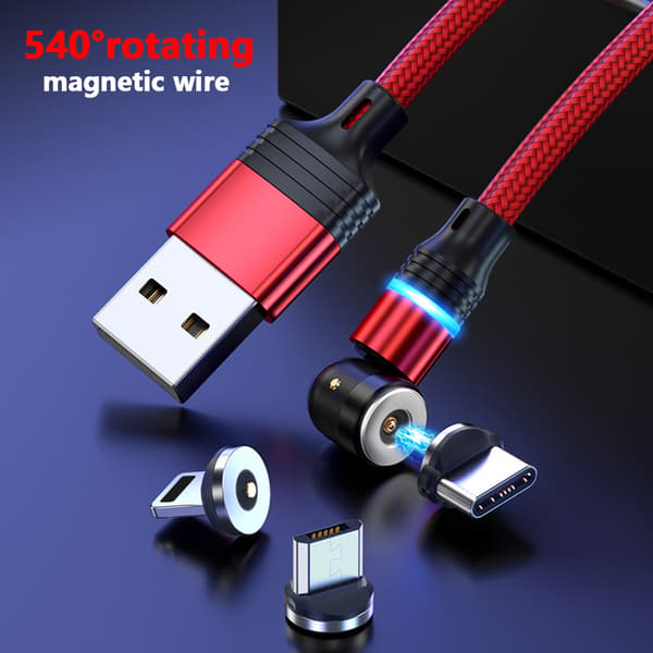 Magnetisk USB-C ladekabel 2.4A Magnetisk USB-kabelstøtte