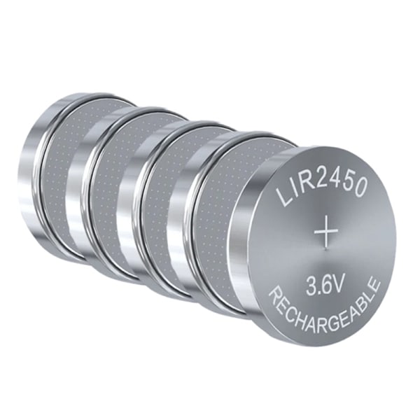 Högkapacitets 3.6V LIR2450 knappcellsbatteri Uppladdningsbart för klocka