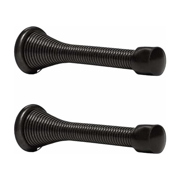 Fjäderbelastat dörrstopp 2-pack dörrstopp 85mm väggmontering med skruvar Svart
