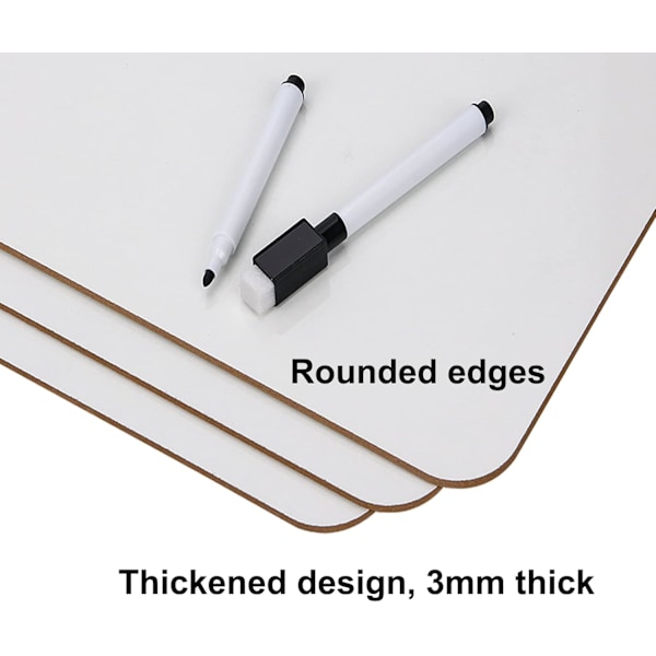 Mini whiteboard med tørrmarkering, 8,2 x 11,8 tommer dobbeltsidet mini whiteboard med penne og viskelæder, holdbare bærbare whiteboards 2pcs