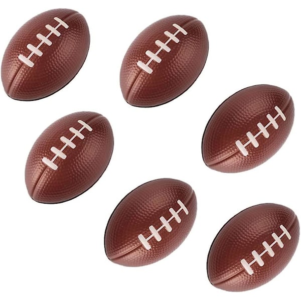 Fodbold Stressbold PU Skum Rugbybold Genvinder Langsomt Fodbold Super Bowl Fest Dekorationer 6 stk db[qb]