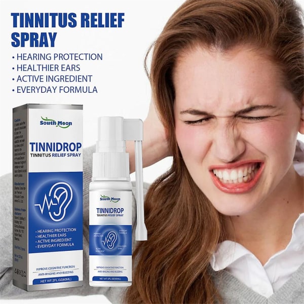 Tinnidrop Tinnitus Relief Spray Anti Tinnitus Blokkering Cochlea Fjerning Spray